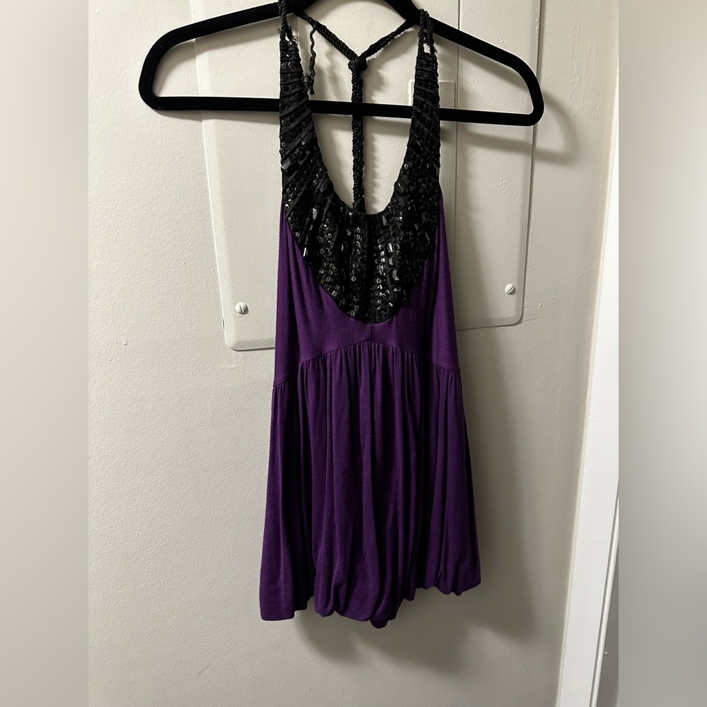 Purple top with beaded color.
